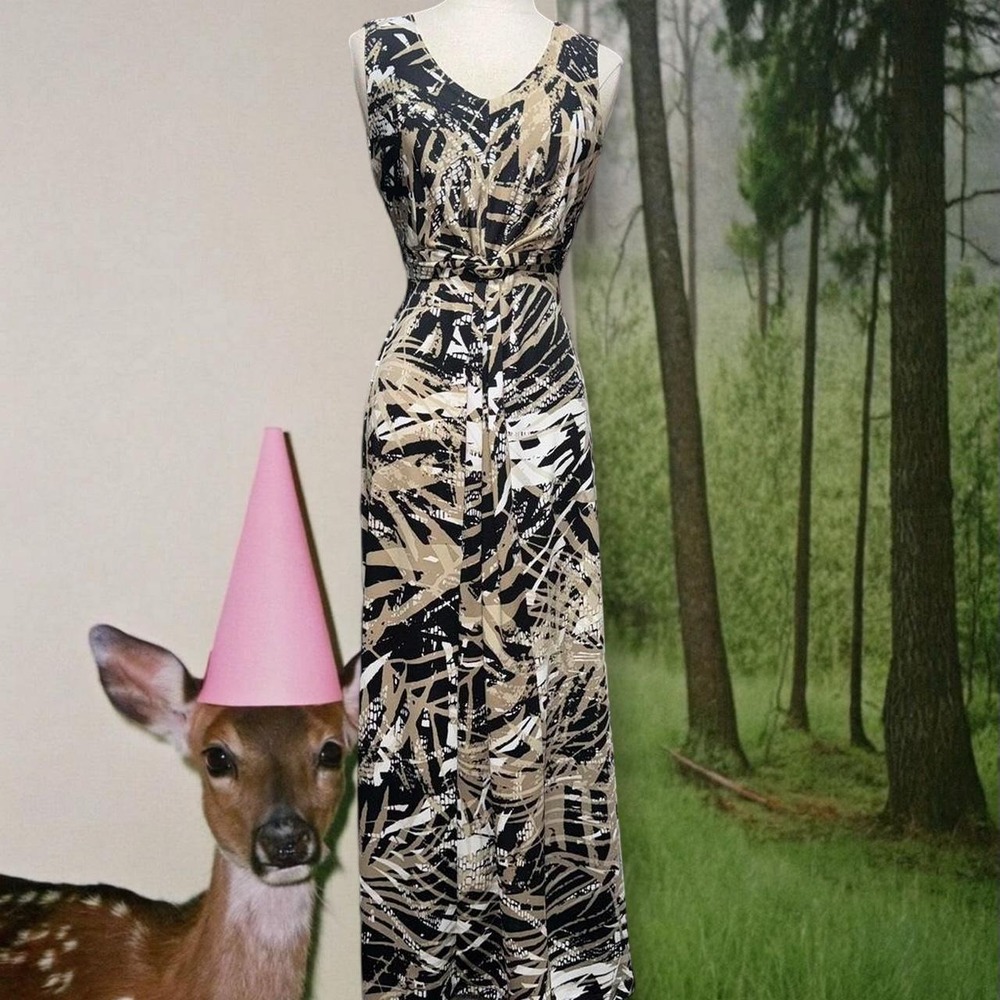 Vintage Y2K Animal Print Maxi dress  size M